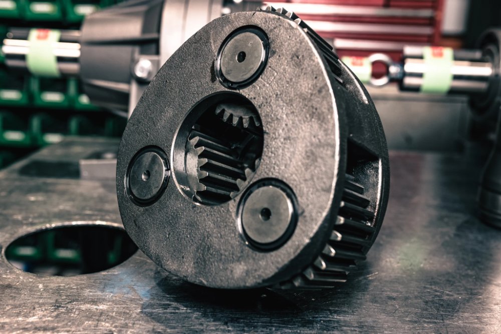 Planetary gearbox carrier in the Gordon Russell shop